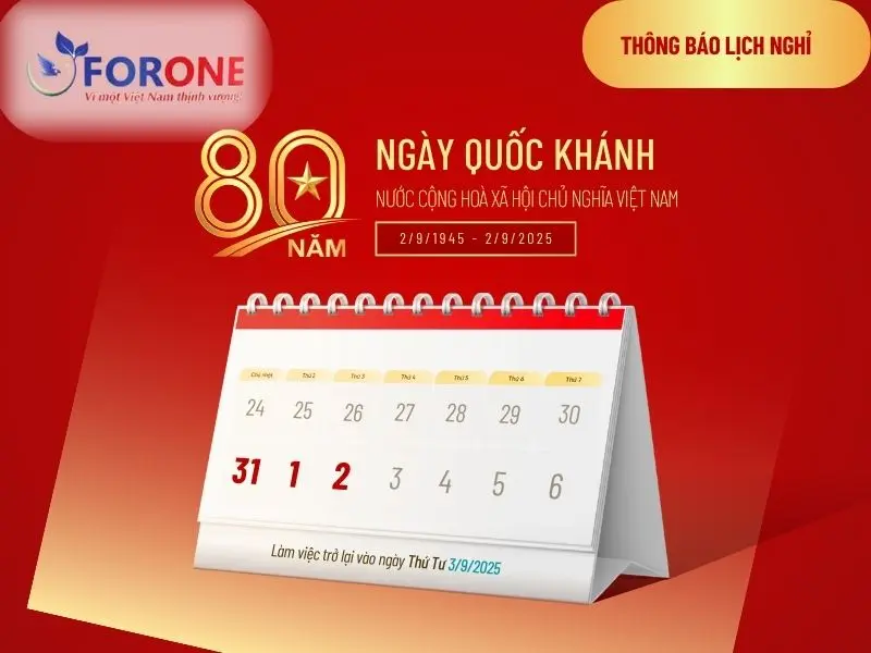THÔNG BÁO NGHỈ LỄ QUỐC KHÁNH 2/9 NĂM 2025